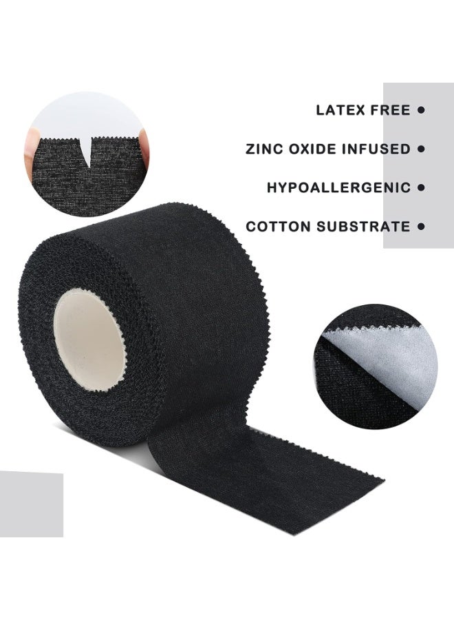 4 Pcs Pre Wrap Tape Athletic Finger Wrist Tape Sports No Sticky Residue Very Strong Easy Tear First Aid Injury Wrap for Athletes Trainers Boxing, 1.5 Inch x 33 Feet (Black, White) - Image 3